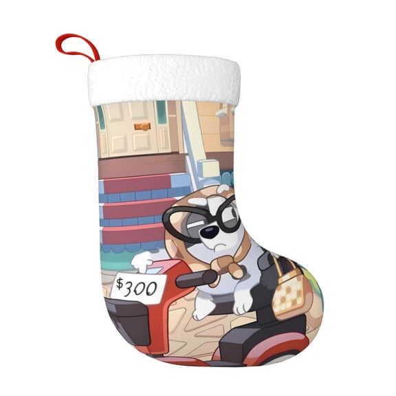 Saiise Bluey Print 17.7 Inches Christmas Stockings,Large Stockings for for Christmas Xmas Tree Holiday Fireplace Family Decor Gifts