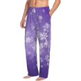 thumbnail image 6 of Salouo Snowfall Sky White Purple Print Pajama Pants for Men, Lounge Pants Elastic Waistband Casual Men's sleepwear Loungewear Sleep Pajama Pant -X-Large, 6 of 7