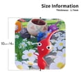 thumbnail image 2 of Lsque Pikmin Pattern 4" Drink Coasters Set of 4, PVC Leather Absorbent Coasters, Table Coaster Set Decorative Coffee Cup Coasters Housewarming Gift, 2 of 7