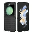 thumbnail image 2 of For Samsung Galaxy Z Flip 5 Pu Vegan Leather Premium Hard Snap On Case Cover - Black, 2 of 2