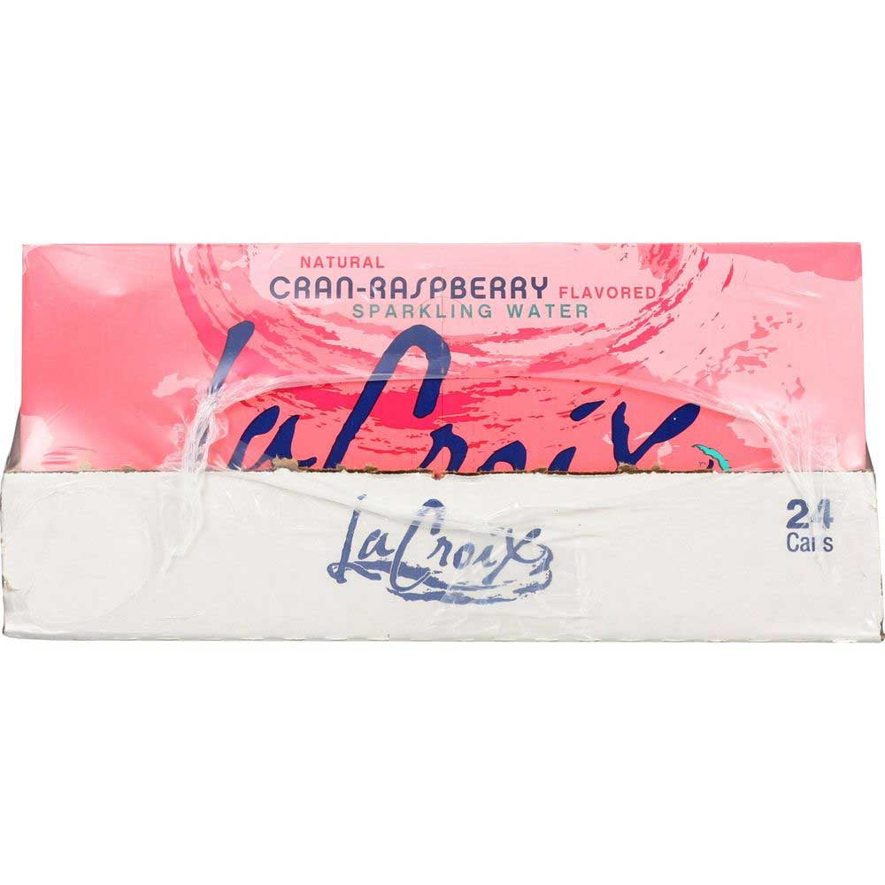 LaCroix Natural Razz Cranpberry Sparkling Water, 12 Fluid Ounce - 8 count per pack -- 3 packs per Case.