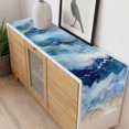 thumbnail image 3 of Navy Blue Coastal Beach Cotton Linen Rectangle Table Runners 13"x48", Summer Nautical Abstract Ombre Art Coffee Table Runner Dresser Scarves Table Runners for Wedding Party Banquet Dinner Decor, 3 of 8