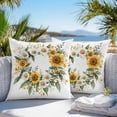 thumbnail image 4 of Outdoor Pillow Cover Yellow White Sunflower Set of 2 Waterproof Throw Pillowcases Watercolor Wreath Decorative Patio Furniture Pillows for Couch Garden Indoor & Outdoor Use, 4 of 9