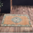 thumbnail image 5 of Orange Rug, Floral Pattern Rug, Medallion Rug, Antique Style Rug, Turkish Rug, Runner Rug, Stair Rug, Machine Washable Rug, Home Decor, 2.6'x6.5' - 80x200 cm, 5 of 8