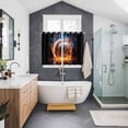 thumbnail image 3 of Baseball Kitchen Curtains 72 Inch Length, Sports Theme Gradient Orange Blue Black Grommet Top Bedroom Living Room Curtains, Light Filtering Cafe Curtain Drapes 2 Panels Set 104''x72'', 3 of 9