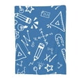 thumbnail image 1 of Stationery Doodle Pattern Throw Blanket, Super Soft Anti-Pilling Flannel Bed Blankets, 50"x40", 1 of 8