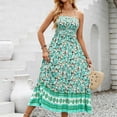 thumbnail image 6 of vigerkar Women's Halter Dresses Floral Boho Long Maxi Dress Summer Beach Flowy Sundress Green, L, 6 of 9