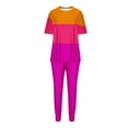 thumbnail image 5 of Itsame Sweatsuits 2pc Sets Womens Short Sleeved and Pants Fashionable Loose Shirt and Pants Two PC Hot Pink Size XL, 5 of 5
