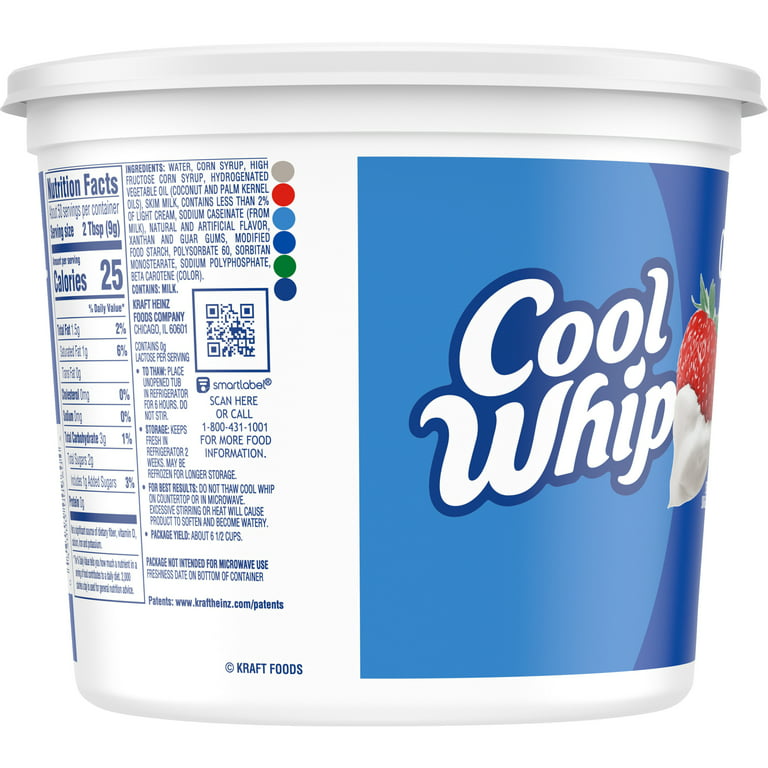 Cool Whip Zero Sugar Whipped Cream Topping, 8 oz Tub 