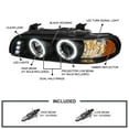 thumbnail image 3 of Spec-D Tuning LED Signal Black Projector Headlights Compatible with 2001-2003 BMW E39 5-Series All Without OE Xenon Headlights, Left + Right Pair Headlamps Assembly, 3 of 5