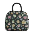 thumbnail image 2 of Lunch Bag Lunch Box for Women Reusable Insulated Lunch Cooler Bags,Large Capacity for Work Travel Picnic,Water-Resistant Pioneer Colorful Floral Lunch Tote Bag Gifts for Woman Mom Black, 2 of 6