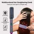 thumbnail image 3 of 2-in-1 Ionic Ceramic Hair Straightener Brush & Curler | Anti-Scald Fast Heating (10s) with 5 Temp Modes | Travel-Size Pink Styler for All Hair Types (27x4.5cm, 3 of 8