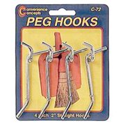 Convenience Concepts 100 Count 6in. Straight Single Pegboard Hooks B-76 - Pack of 100