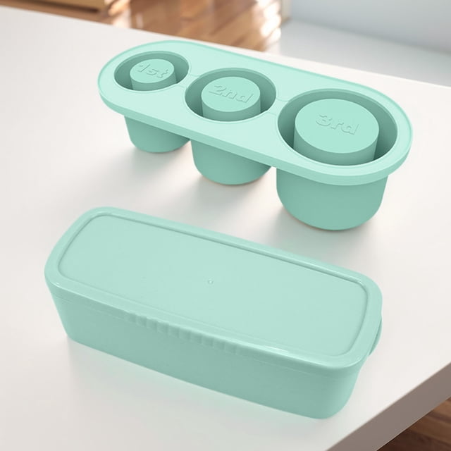 Molde para hacer cubitos de hielo con tapa, mini bandeja para cubitos de hielo para tazas de 30 a 40 onzas (verde)