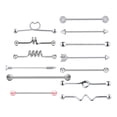 thumbnail image 2 of Barra De Curva Recta De Acero Inoxidable Quirúrgica Corporal Barra Industrial Sunnimix Aretes de acero inoxidable, 2 of 8