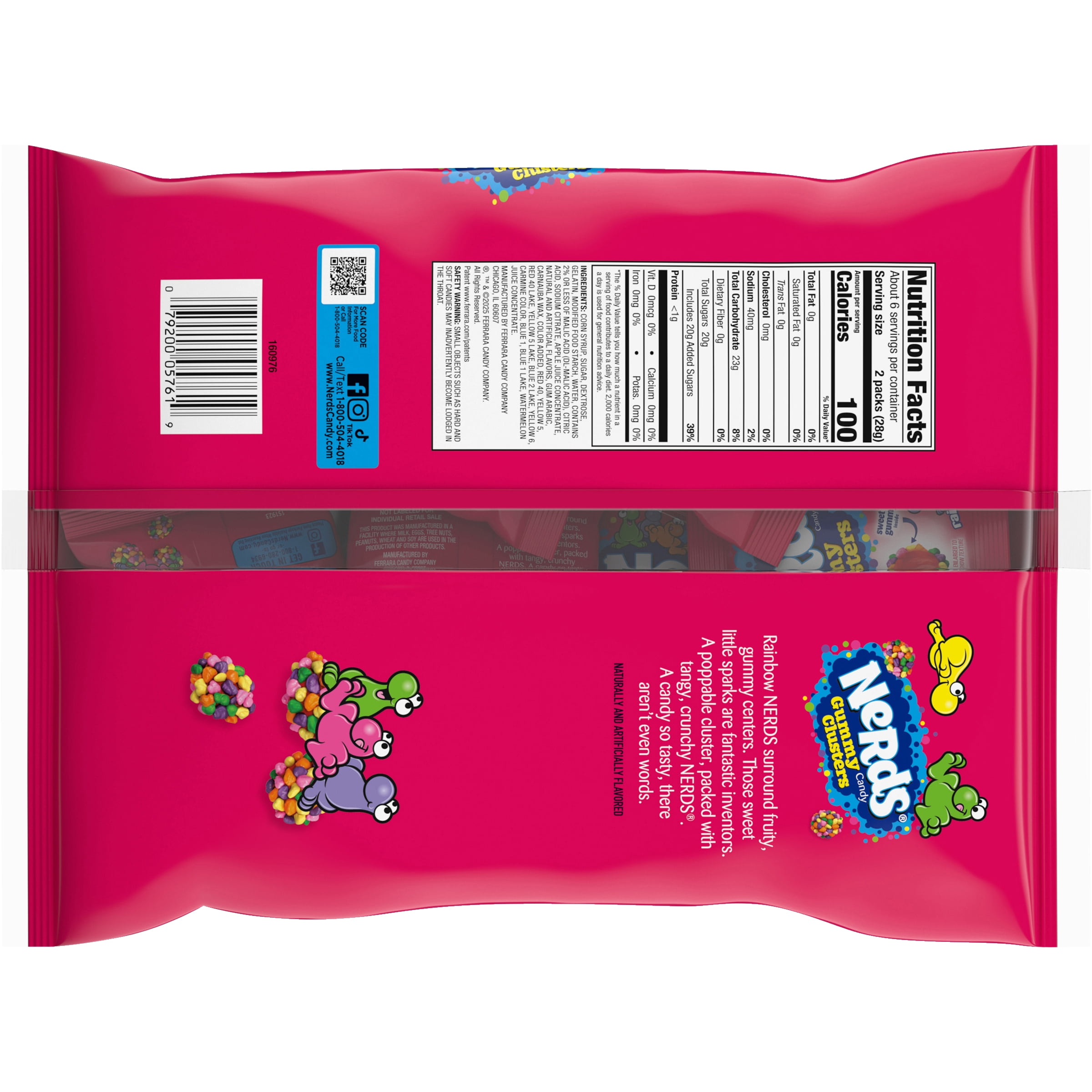 Nerds Gummy Clusters, Rainbow Candy, 6 oz Treat Packs, 12 Count