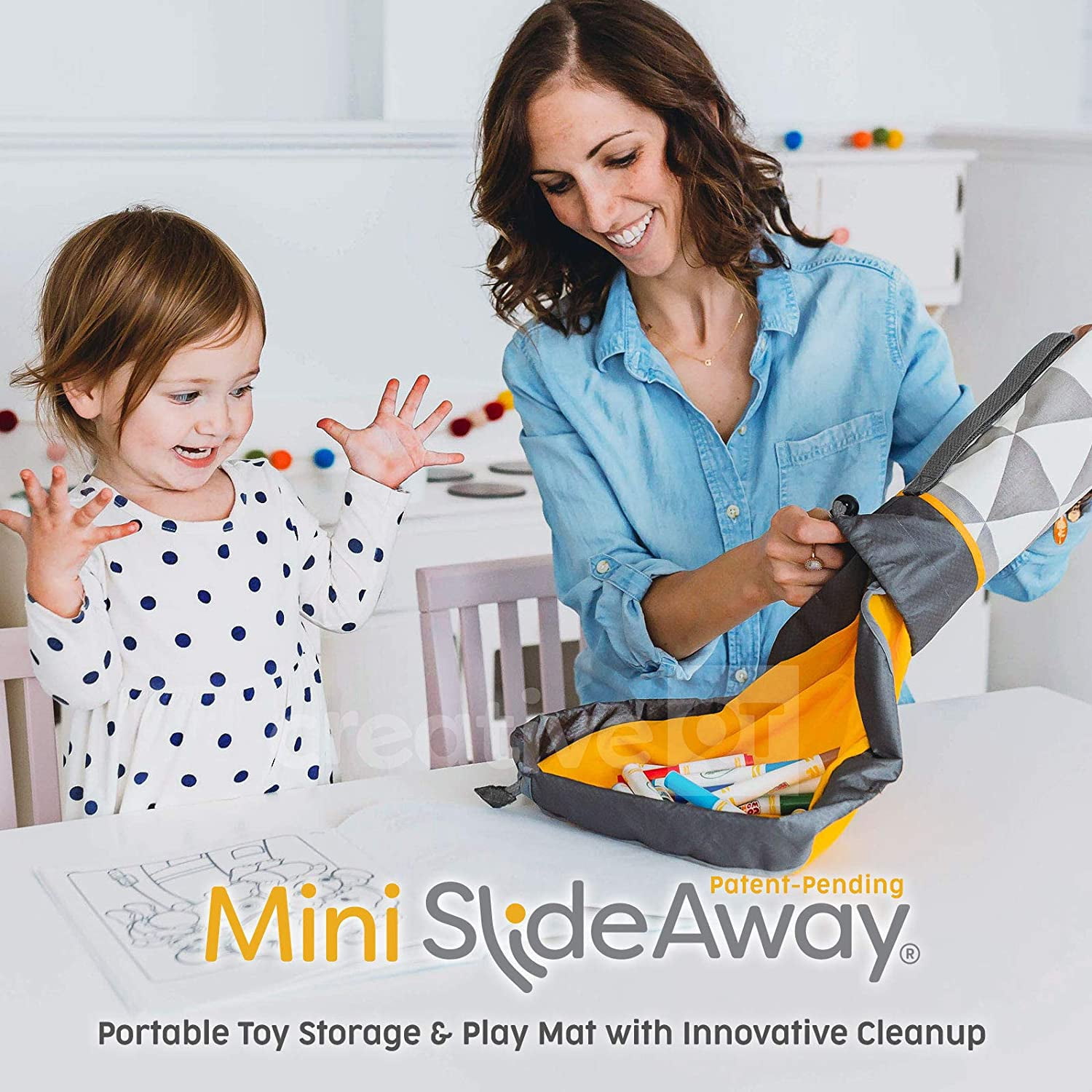 Creative QT - SlideAway Toy Storage Organizer & Play Mat For Kids