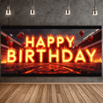 thumbnail image 4 of Neon Style Happy Birthday Banner with Racing Track Elements Party Decoration Backdrop for Birthday Party Celebrations Photography Props Decorations, 4 of 7