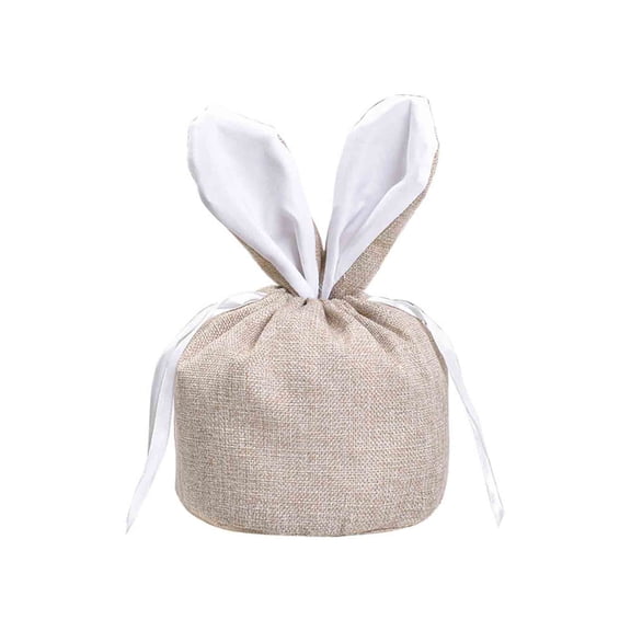 Gxdcog Easter Eggs Storage Bag 7x7inch Linen Bunny Ear Linen Bag Children's Candy Storage Bag