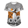 thumbnail image 7 of Ghost Retro T-Shirts for Women Plus Size Crew Neck Short Sleeve Oversized Tops Fall Blouses Multicolor M, 7 of 7
