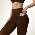 thumbnail image 4 of Women's High Waist Full-Length Seamless Leggings with Ultra-Stretchy Fabric - Small, Brown, 4 of 6