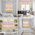 thumbnail image 6 of Colorful Stripe Kitchen Curtains Sets for Windows 36 Inch Length, Modern Pink Red Yellow Vertical Striped Rod Pocket Window Treatments Tier Curtains and Valances Set for Bedroom/Bathroom, 6 of 8