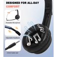 thumbnail image 3 of Auriculares Ladont con micrófono para aulas y escuelas (paquete de 10), con cancelación de ruido y micrófono para oficina, resistentes auriculares con cable de 3,5 mm y micrófono para ordenador, portá, 3 of 5