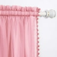 thumbnail image 3 of Pom-Pom Tassel Window Drapes, (Set of 2) Multipurpose Sheer Curtains, Pom-Pom Collection, 40" x 84" Dusty Rose, 3 of 6