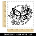thumbnail image 2 of Monarch Butterfly with Roses in Circle Frame Square Rubber Stamp Stamping Scrapbooking Crafting - Small 1.25in, 2 of 7