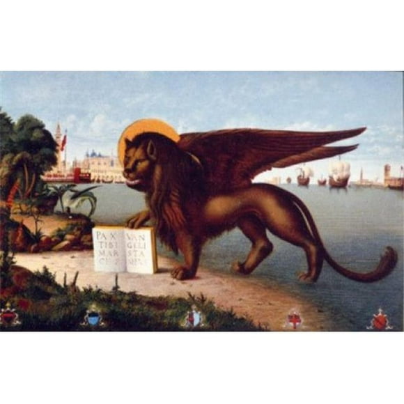 Posterazzi SAL9001019 Winged Lion Nostalgia Cards Poster Print - 18 x 24 in.