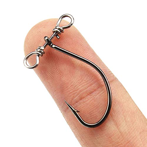 50 Pieces SpinShot Drop Shot Hook Swivel Fishing Hooks High Carbon
