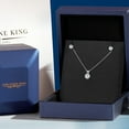 thumbnail image 4 of Gem Stone King 14K White Gold Lab Grown Diamond Pendant Earrings Jewelry Set for Women | 1.28 Cttw | Gemstone April Birthstone | Round 6MM | with 18 inch Chain, 4 of 5