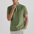 thumbnail image 2 of Kovlvoll Mens Shirts Summer Casual Classic Short Sleeve Button V Neck Solid Color Basic Shirt with Pocket, 2 of 6
