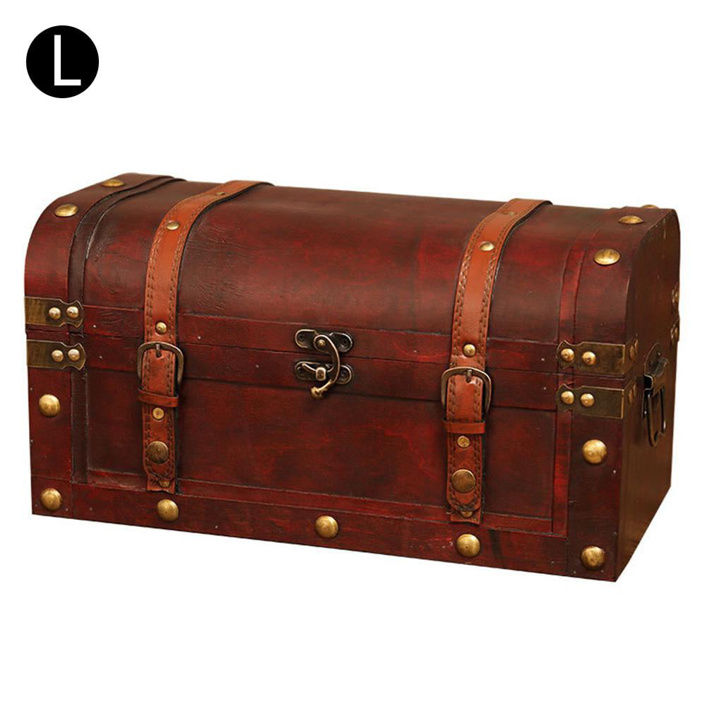 Details about   Large Wooden Vintage Treasure Chest Trunk Jewellery Storage Box Case Organiser ~ 