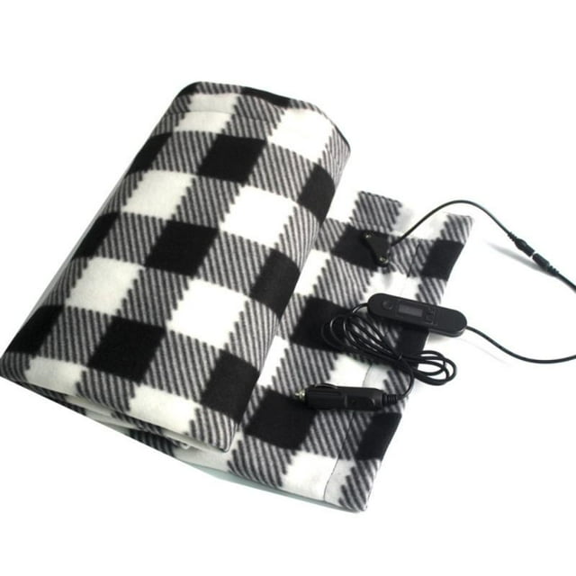 Manta de calefacción eléctrica para coche, interruptor LCD rápido, ajuste de control de temperatura, accesorios de Camping de invierno, 100x60cm, 12v