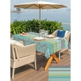 thumbnail image 5 of Outdoor Tablecloths with Umbrella Hole & Zipper, Teal Black Boho Rectangle Tablecloth 52x70 Inch, Vintage Ethnic Tribe Abstract Art Waterproof Table Cloth, Patio/Pool/Picnic Table Covers, 5 of 8