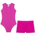 thumbnail image 3 of Sholeno Kids Girls Gymnastics Leotard Sparkly Tumbling Bodysuits Athletic Activewear Sleeveless Dance Outfit Hot Pink 8, 3 of 7