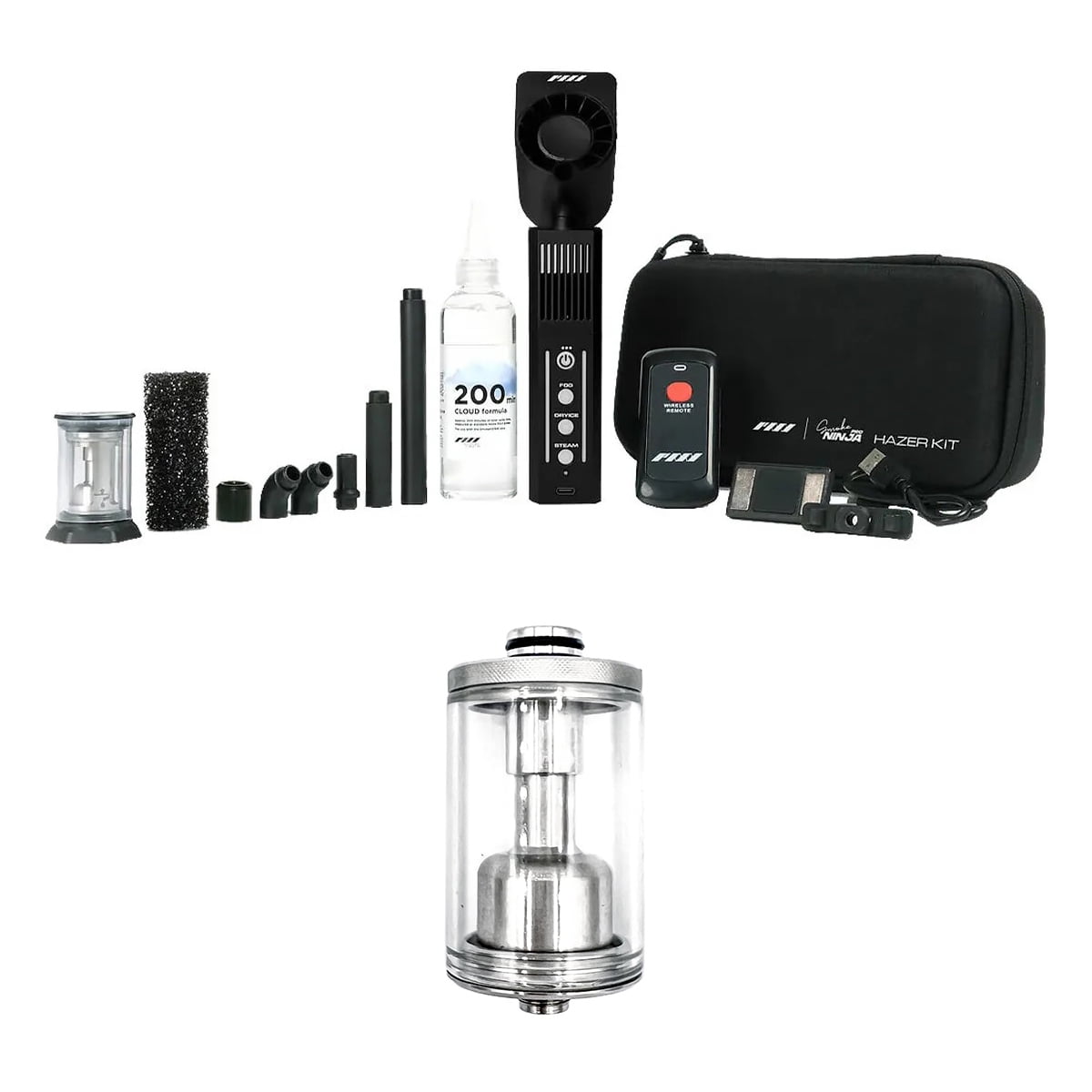 PMI SmokeNINJA Pro Wireless Handheld Mini Smoke Machine Hazer Kit, Bundle with Atomized Smoke Chamber