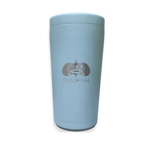 Enfriador de latas Toadfish Universal 2.0 de acero inoxidable, color azul cielo