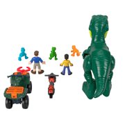 Imaginext Jurassic World Dino Pioneers Figure Playset with 4 Dinosaur Toys for Pretend Play, 9 Pieces