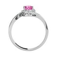 thumbnail image 4 of Mauli Jewels Engagement Rings for Women 1.00 Carat Pink-Topaz & Halo Diamond Engagement Ring Prong-Setting 14K Solid White Gold, 4 of 4