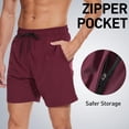 thumbnail image 4 of Bañador para hombre con forro de compresión 2 en 1 Bañador para hombre de secado rápido con bóxer Breve forrado para surf Pantalones cortos de playa elásticos con bolsillos con cremallera Qx, 4 of 4