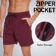 thumbnail image 4 of Bañador para hombre con forro de compresión 2 en 1 Bañador para hombre de secado rápido con bóxer Breve forrado para surf Pantalones cortos de playa elásticos con bolsillos con cremallera Qx, 4 of 4