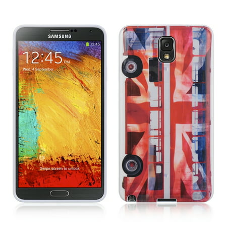 Insten Bus TPU IMD Rubber Skin Gel Back Shell Case For Samsung Galaxy Note 3 -