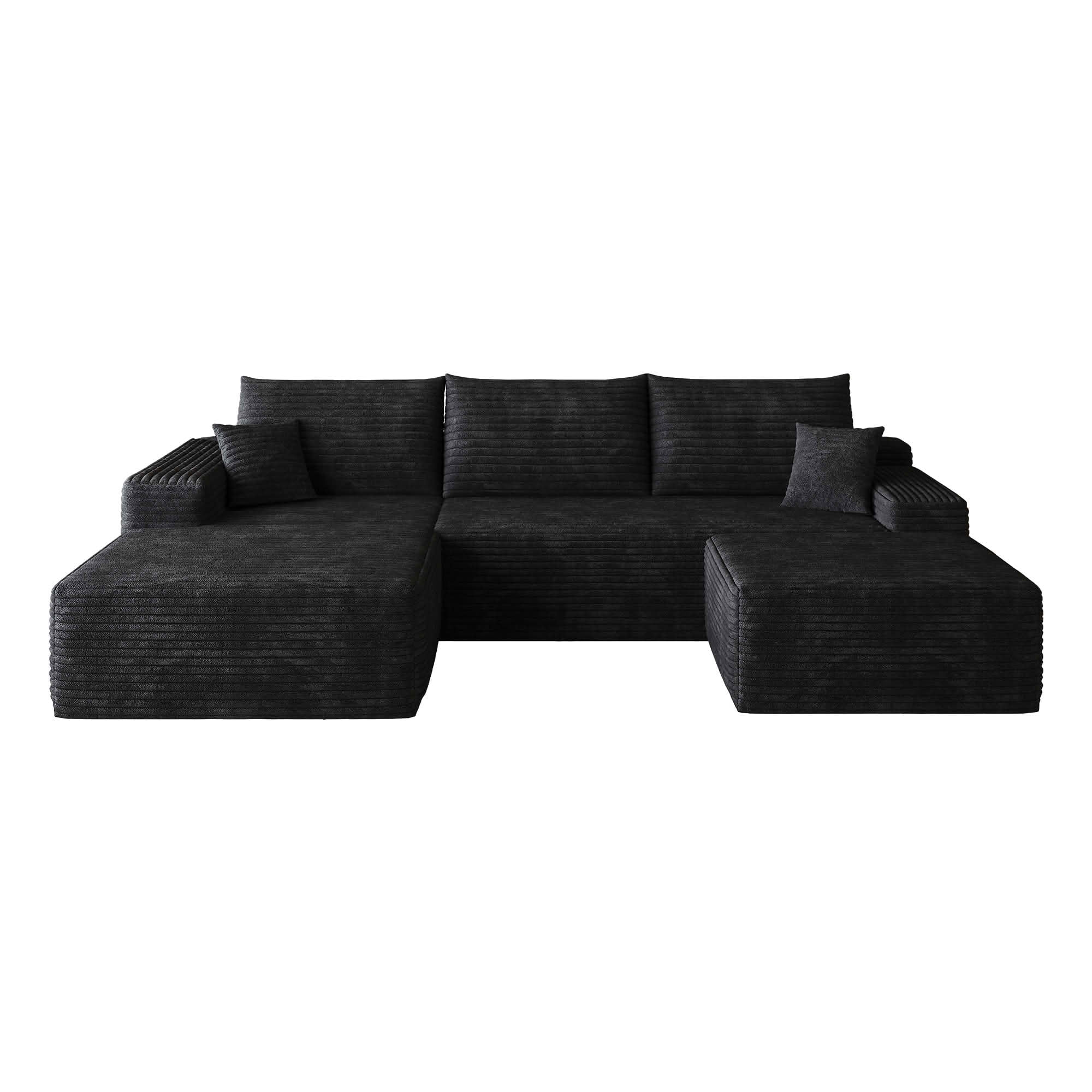 MAYEERTY 107 Inch L‑Shape Cloud Sectional Couch with Chaise, Modern Modular Deep‑Seat Sofa, Plush Corduroy Upholstered Couch, No Assembly Required for Living Room Bedroom Apartment