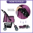 thumbnail image 6 of YRLLENSDAN 4 Wheels Pet Stroller for Medium Dogs, Dog Stroller Small Dogs with Cup Holder Foldable Pet Gear Pet Carriers with Wheels Cat Stroller, 6 of 7