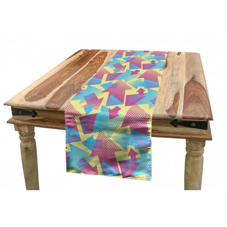 

Modern Table Runner Illustration of Halftone Direction Pointers in Vaporwave Colors Dining Room Kitchen Rectangular Runner 3 Sizes by Ambesonne