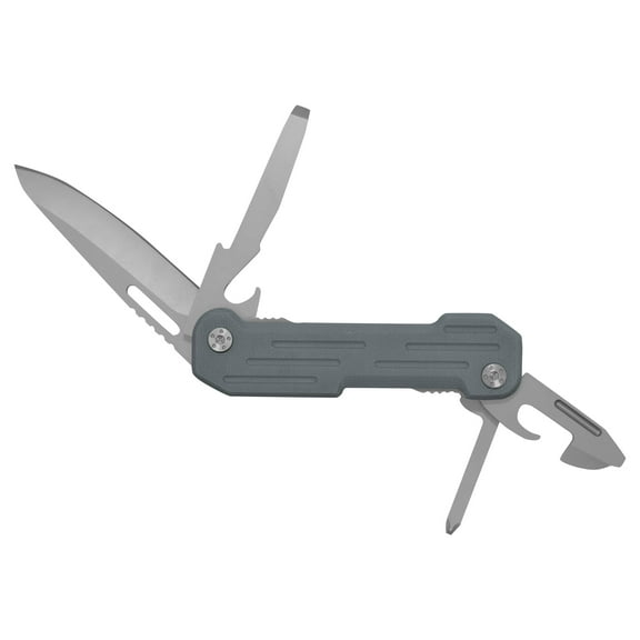 Camillus Pocket Block Multi-Tool, 6.25" Folding Pocket Hunting Knife, Stainless Steel 2.5” Blade, Gray