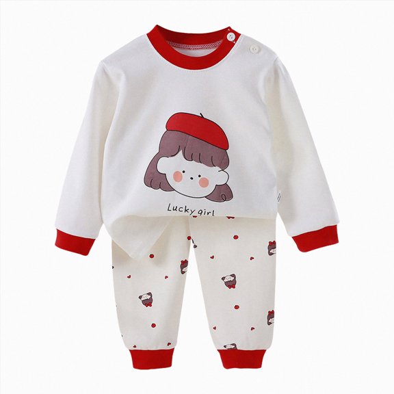 HFHAPW Toddler Pajamas Boys Girls Pyjamas 2pcs Long Sleeves Pjs Sets for Kids Fall Winter Sleepwears