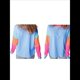 thumbnail image 3 of Camisetas de Larga para Mujer 2025, Cuello Redondo, Bloques de Color Azul L, 3 of 6